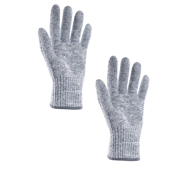 Set de 2 perechi manusi rezistente la taiere ANDANDA, protectie de nivel inalt, pentru horticultura, santiere de constructii, bucatarie, siguranta alimentara, certificate conform EN388, marime M, gri