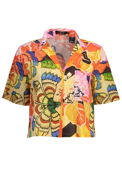 Дамска риза, DESIGUAL, 100% памук, жълто, 22SWCW24, Жълт