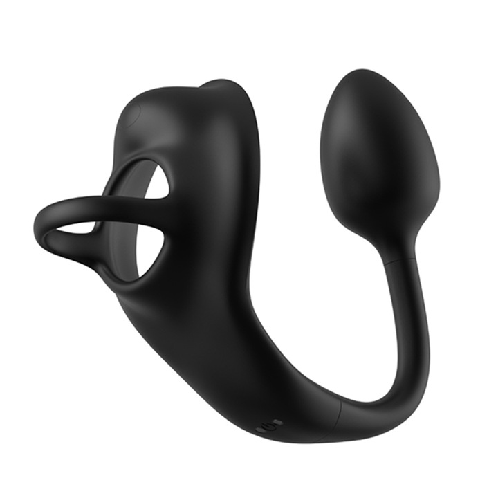 Inel pentru penis Snapdera, 9 frecvente de vibratie, control prin aplicatie, negru, 26cm