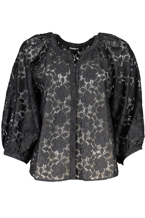 Дамска риза, DESIGUAL, 100% полиестер, черна, 24SWBW02, Черен