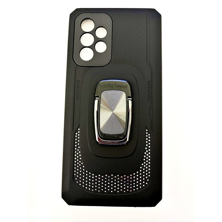 Husa compatibila cu Samsung Galaxy A52 / A52s / A52 5G, Ring Armor, Protectie Anti-Shock, Inel Rotativ, Negru, Atlas