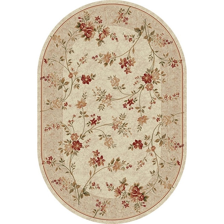 Modern szőnyeg, Home Vista, Lotos 551, ovális, krém/bézs, 200x300 cm