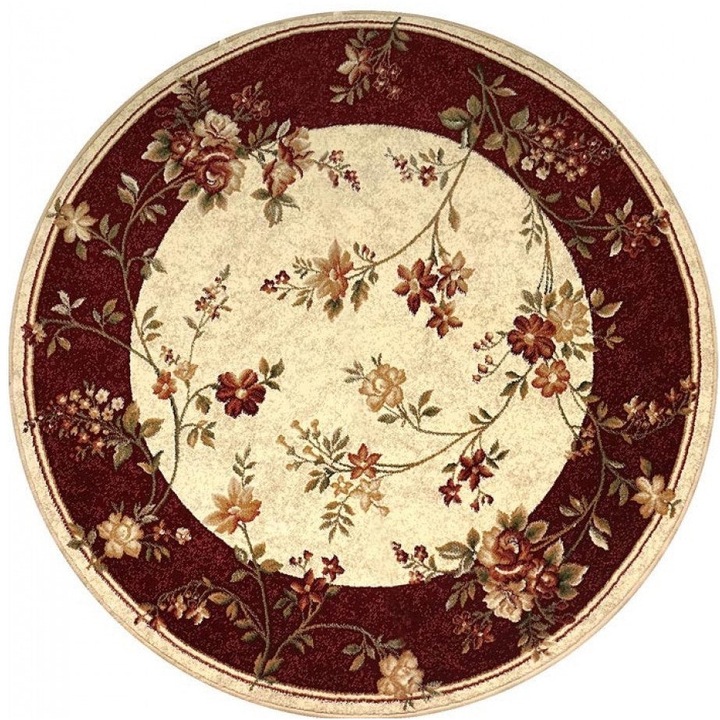 Килим, Home Vista, Lotos 551, Кръгъл, Cream / Grenade, 100x100 cm