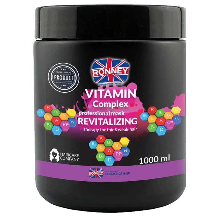 Masca revitalizanta de par Ronney, Vitamin Complex Professional Mask, 1000ml
