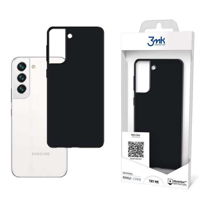 Капак за Samsung Galaxy S22 5G S901, матов, ударобезопасен, U1455, черен