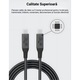 Cablu de date USB-C 4.0, PRESTIGE CHARGE®, transfer date 40Gbps, video 8K@60Hz 4K@144Hz, incarcare PD 240W laptop, monitor, telefon, compatibil Thunderbolt 3/4 si Iphone 15, 16 si 17, negru textil, 0.5m