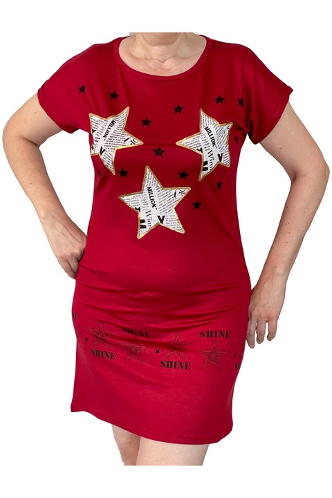 Lány nyári strandruha, alkalmi, női, pamut/lycra, gabona, csillagmintás, univerzális méret