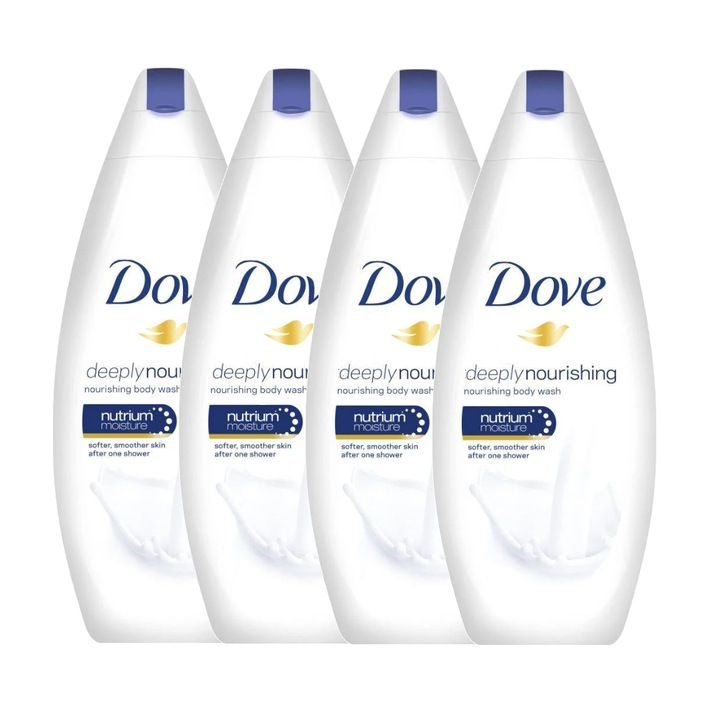 Gel de dus Dove Deeply Nourishing, 4 x 250 ml