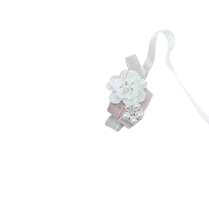 Set Aranjament floral pentru incheietura mainii, nunta/bal, alb