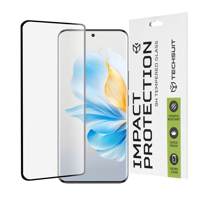 Protector de sticla pentru Honor 100 Pro - Techsuit Full Cover / Full Glue - Negru