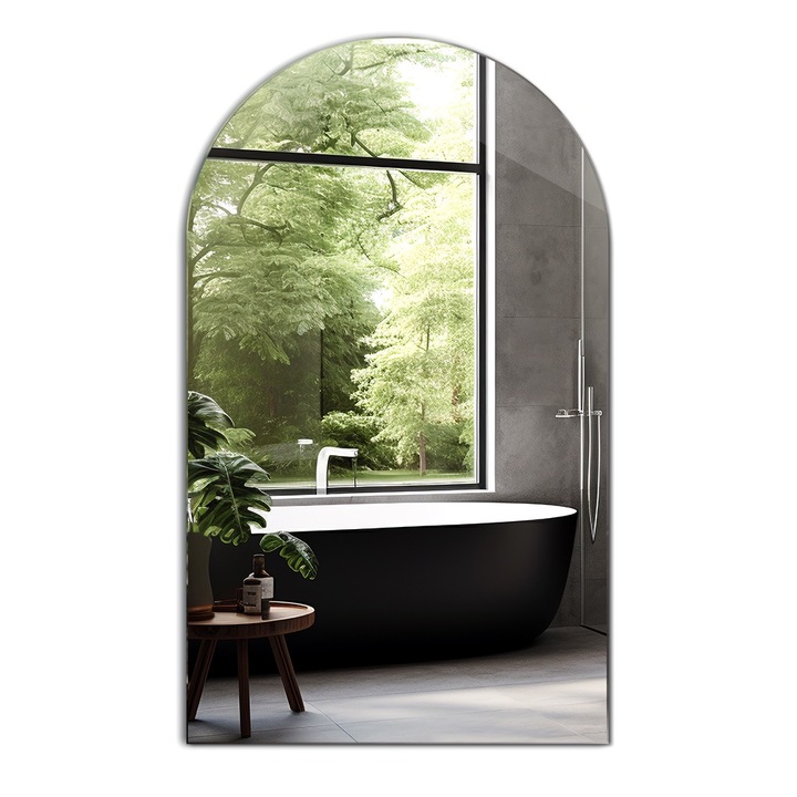 Oglinda ovala, Wallfluent, mare, de perete, 45 x 80 cm, 010300550301100000000