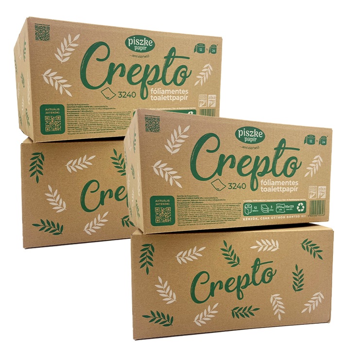 Crepto 3240 4x12 tekercses, 3 rétegű, dobozos toalettpapír