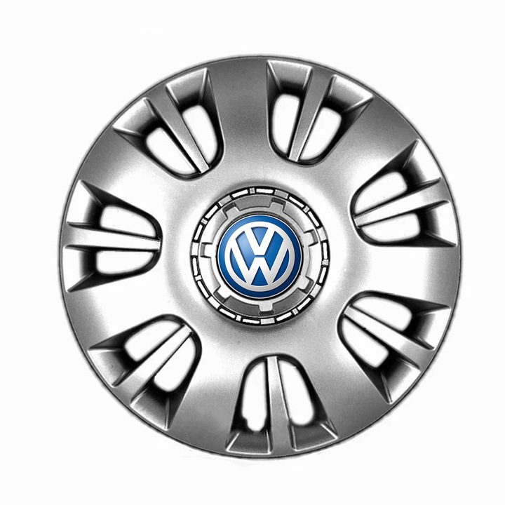 Set 4 Capace Roti R16 AutoSSF ®, Potrivite Jantelor de 16 inch, pentru VOLKSWAGEN, Model 407, Sigla Albastra