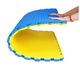 Детски килим EVA XXL, PROCART, 100x100 см, дебелина 2 см, двустранно, жълто/синьо