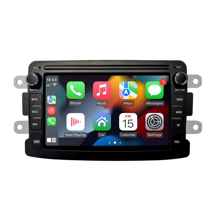 ILIKE Автомобилно радио Dacia Android carplay, 7" сензорен екран GPS навигация Стерео мултимедия за Dacia Duster Logan Sandero Lodgy Lada Xray Captur Dokker. 2GB RAM / 32GB ROM, WIFI, Bluetooth, радио, поддържа функция камера за заден ход