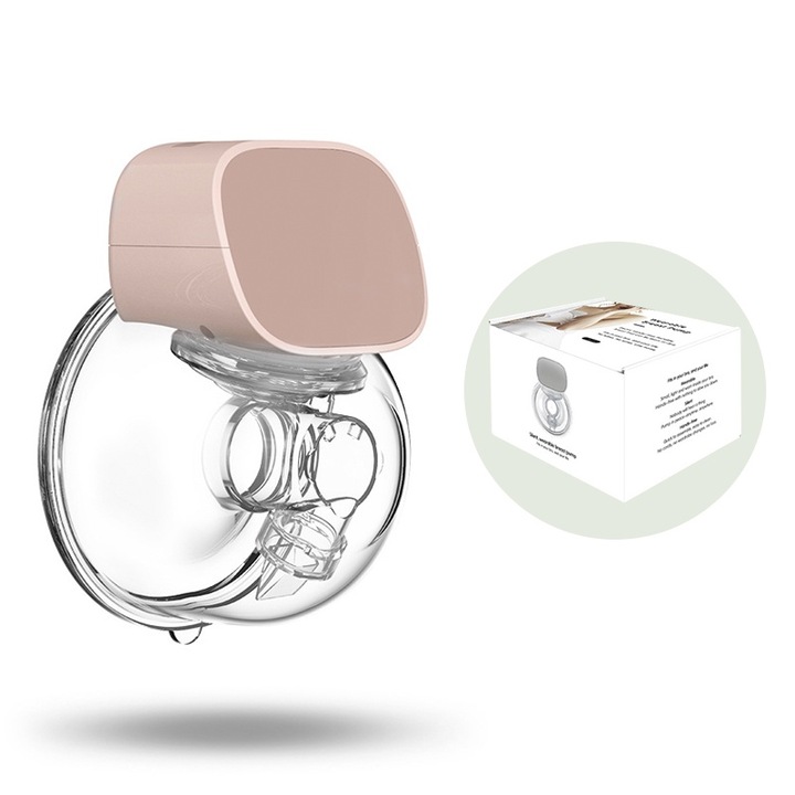 Baomom S9 hordozható elektromos kéz nélküli hands free mellszívó, rózsaszín, melltartó pántokkal, pótszeleppel, 800mAh erős motor, 180ml, csendes, stimuláló / fejő mód, 5 fokozat, BPA mentes