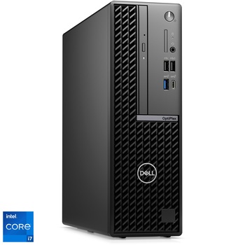 Sistem Desktop Dell OptiPlex 7010 SFF Plus cu procesor Intel Core i7-13700 pana la 5.10 GHz, 16GB DDR5, 512GB SSD, Intel UHD Graphics 770, Ubuntu, Black, 3Yr ProSupport