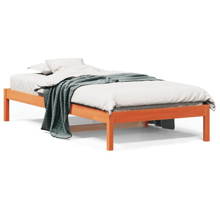vidaXL viaszbarna tömör fenyőfa kanapéágy matrac nélkül 90 x 190 cm 844407
