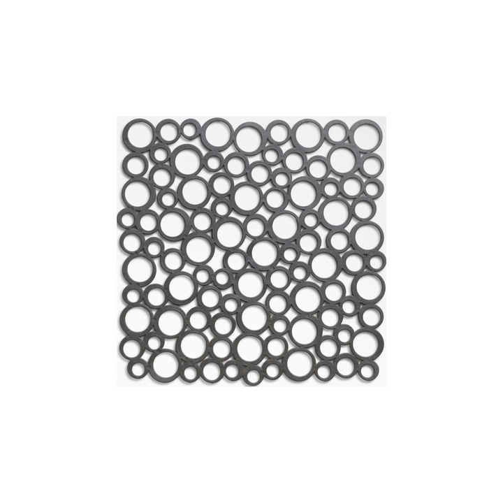 Covoras protectie chiuveta Shopiens®, din plastic, 28 x 28 x 0.3 cm, negru