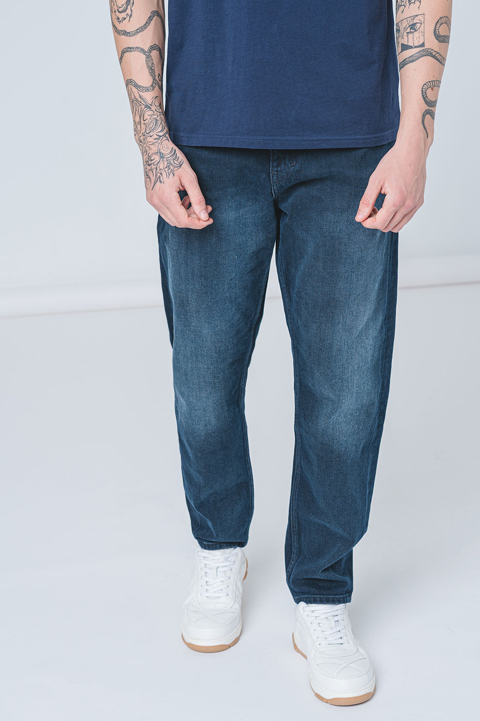 Tommy Jeans, Blugi lejeri cu aspect decolorat Isaac, Bleumarin, W33-L32
