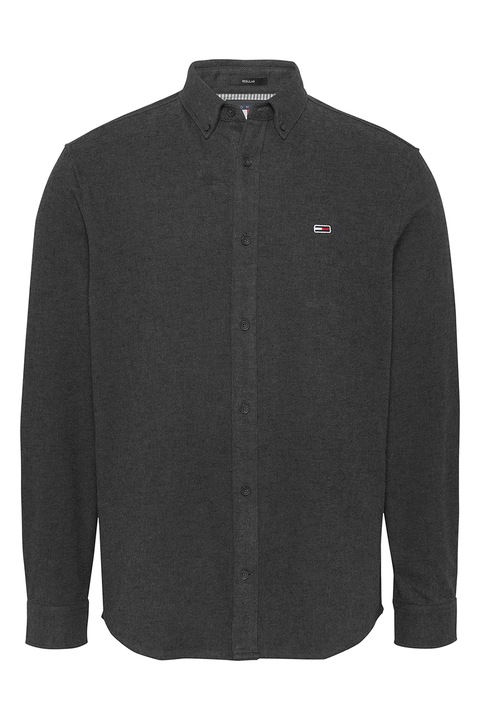 Tommy Jeans, Camasa din amestec de bumbac organic cu guler fixat cu nasturi, Gri, S