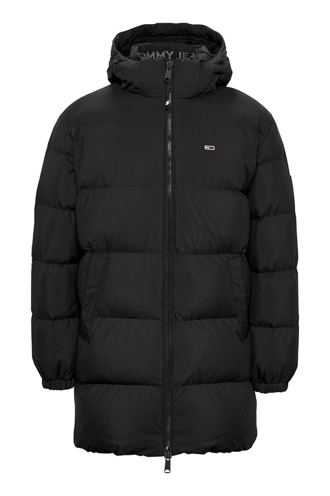 Tommy Jeans, Geaca cu gluga detasabila si umplutura de puf, Negru