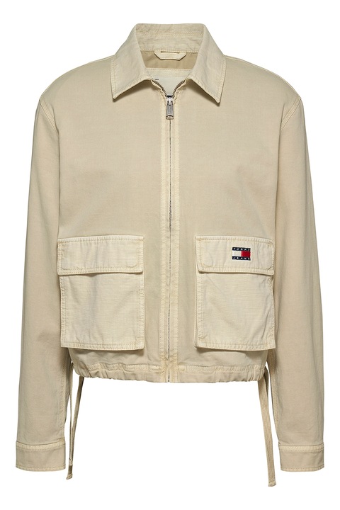 Tommy Jeans, Cipzáros dzseki húzózsinóros alsó szegéllyel, Bézs, S