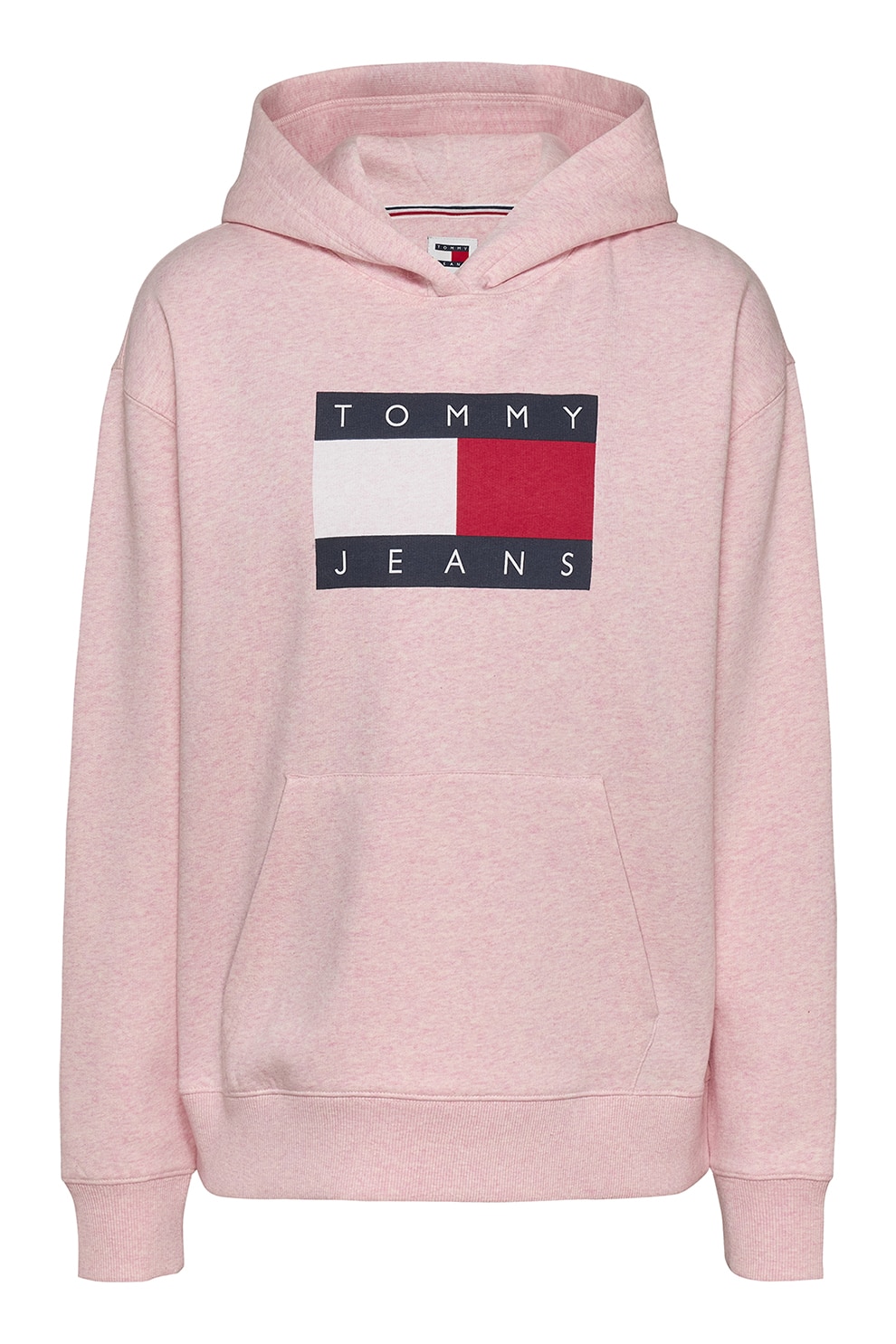 Tommy Jeans, Hanorac cu logo si buzunar kangaroo, Roz deschis, XS