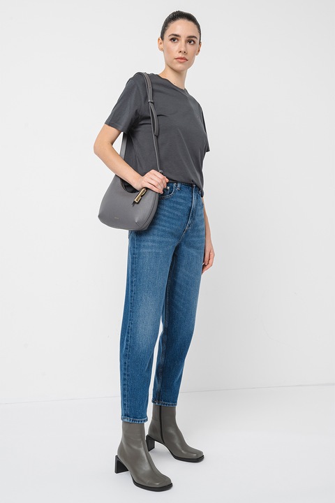 Tommy Jeans, Blugi mom-fit cu talie inalta, Albastru inchis