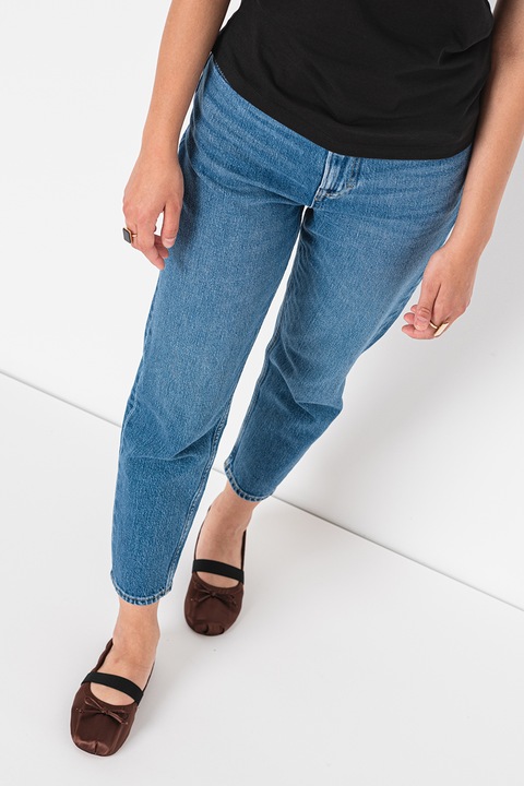 Tommy Jeans, Blugi mom-fit cu talie inalta, Albastru