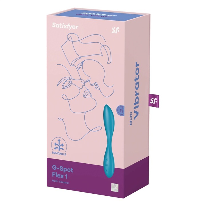 Satisfyer G-Pont Flex 1 multifunkcionális vibrátor, szilikon, klitorisz stimuláns, vízálló, 16-20 cm, kék