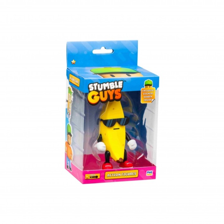 Figurina Stumble Guys Banana Guy, PMI Kids World, 11.5cm, colectionabil, multicolor, 8 ani+