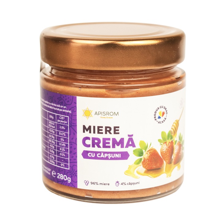 Miere Crema cu Capsuni, 280g