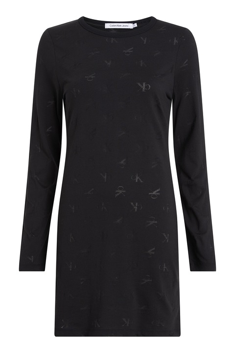 CALVIN KLEIN JEANS, Organikuspamut tartalmú bodycon fazonú ruha, Fekete, S