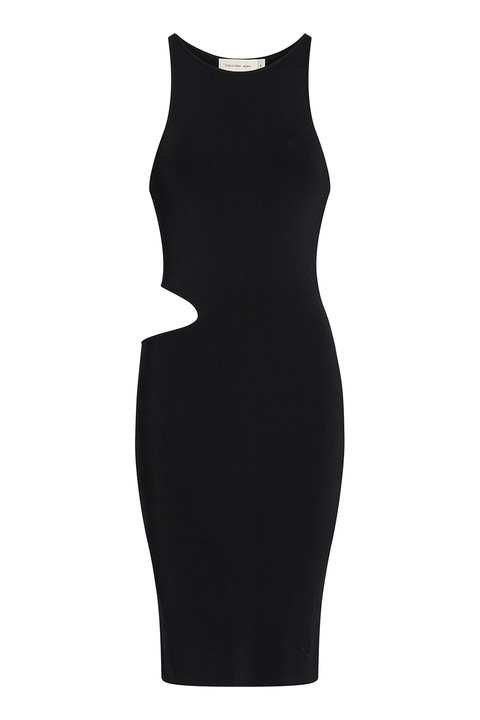CALVIN KLEIN JEANS, Прилепнала рокля с отвор, Черен, M