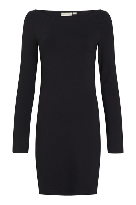 CALVIN KLEIN JEANS, Рокля по тялото с деколте тип лодка, Черен