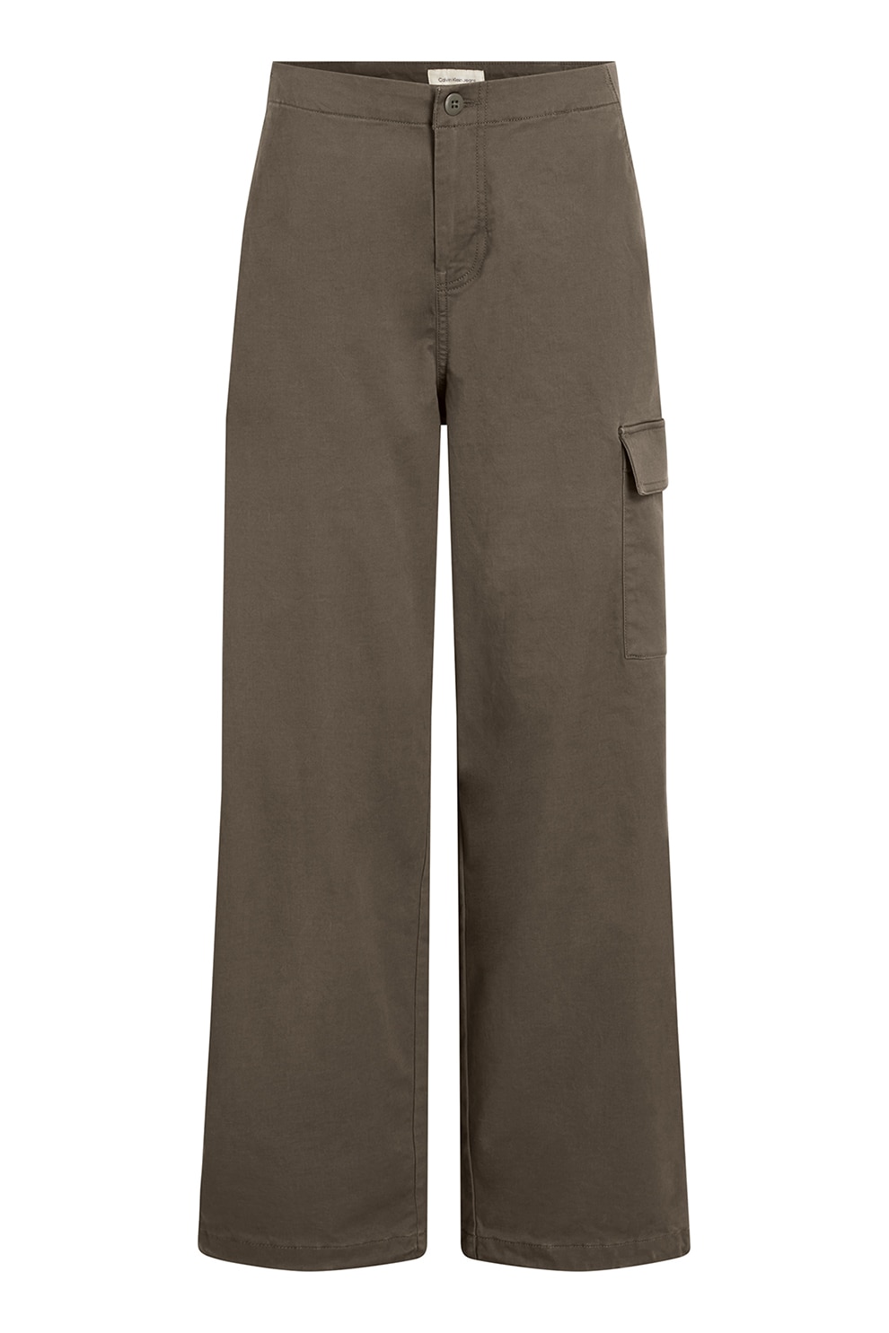 CALVIN KLEIN JEANS, Pantaloni cu croiala ampla si buzunar lateral cu clapa, Maro fango, 29