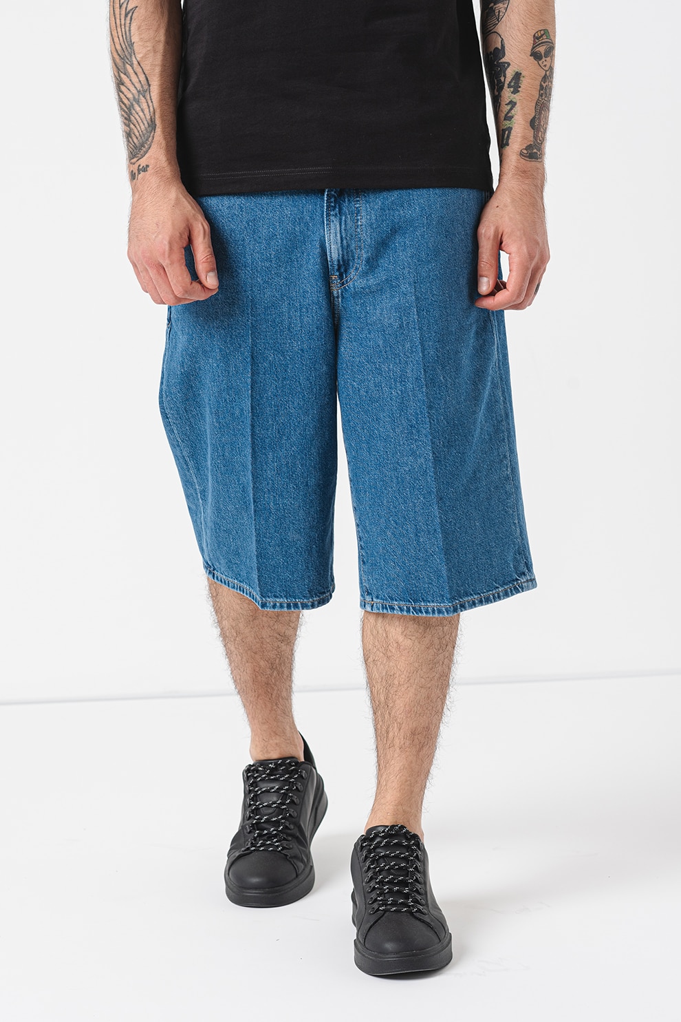 CALVIN KLEIN JEANS, Blugi relaxed fit cu buzunare laterale, Albastru inchis, 32