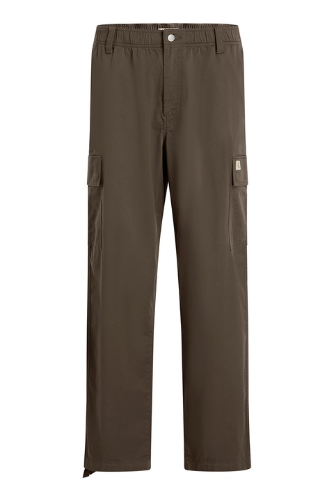 CALVIN KLEIN JEANS, Pantaloni cargo cu talie medie, Maro deschis