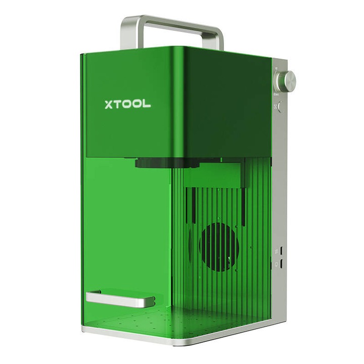 Lézergravírozó gép, Xtool, F1, 2 lézer, 10 W dióda / 2 W infravörös, 24 V, 5 A, WiFi / USB, 179 x 235 x 334 mm, mentazöld
