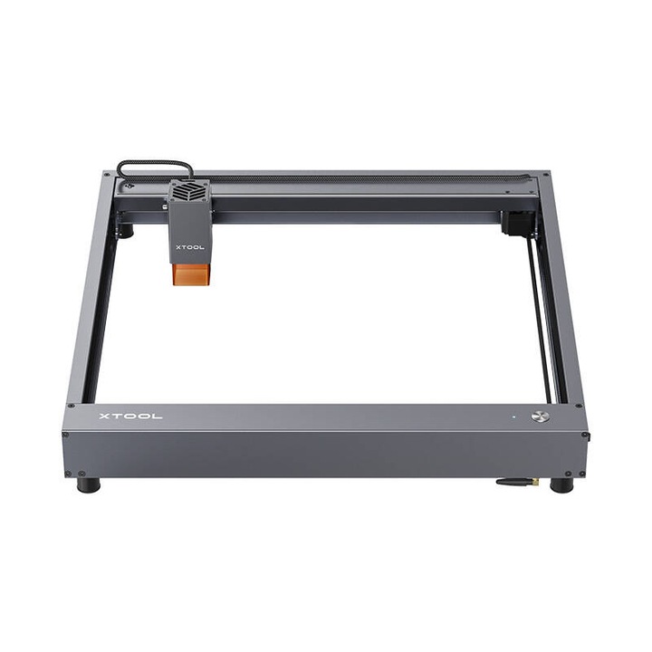 Gravírozógép, Xtool, D1 Pro, 20 W, Pontosság 0,01 mm, Univerzális, Fi-Fi / USB / SD kártya, Munkaterület 430 x 390 mm, Tűzjelző, Szürke