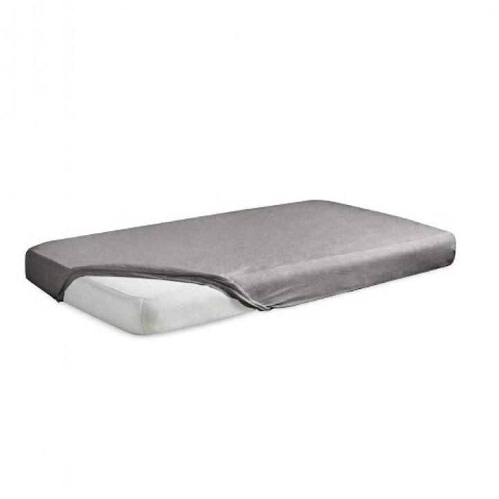 Сатениран чаршаф, MATEX, 180/190x190/200см, графит