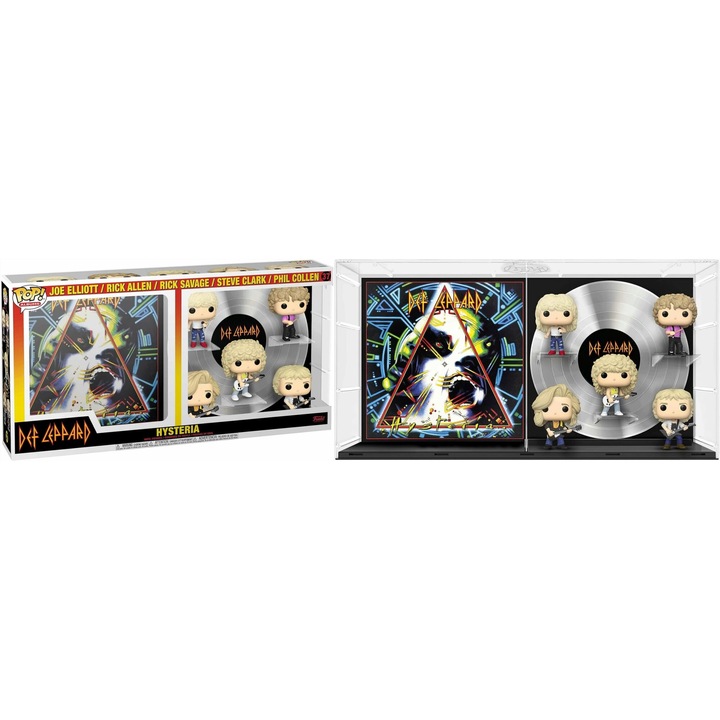 Set 5 figurine vinil Def Leppard Hysteria, FunKo POP, carcasa acril, 3ani+, multicolor