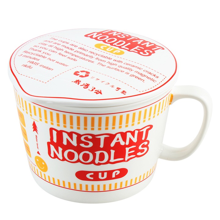 Bol ceramic pentru ramen, Enforose, design multifunctional, calitate superioara, 30x15cm