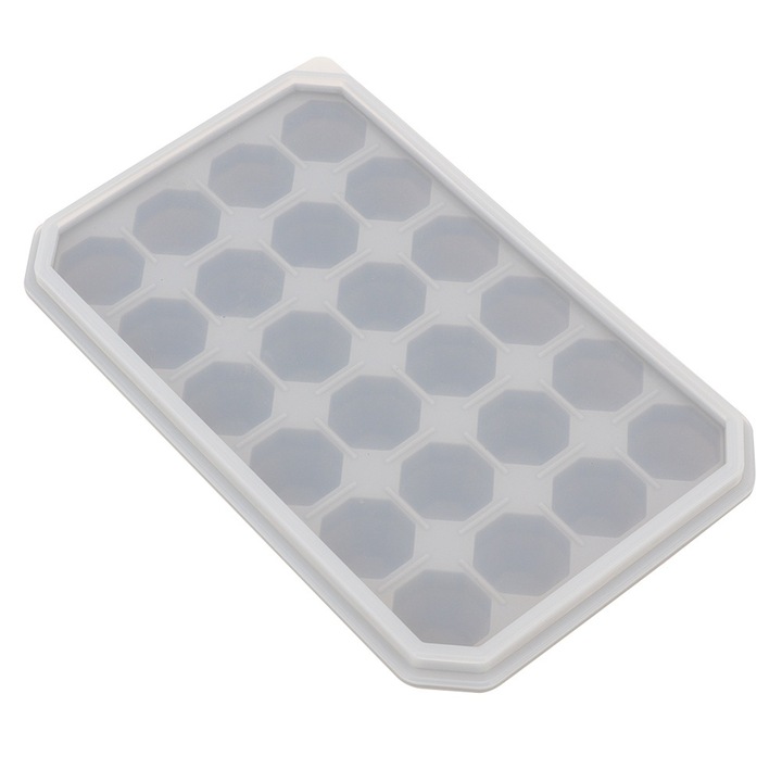 Forma cuburi de gheata, 24 compartimente, silicon, gri, 131x201x30mm