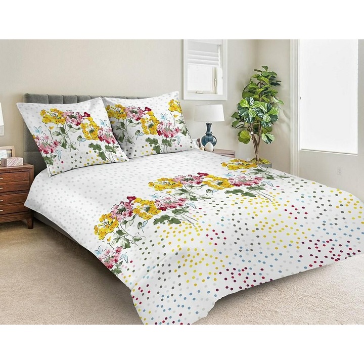 Set lenjerie de pat MATEX Exclusive, 100% bumbac, 220x200cm, multicolor, 140g/m2