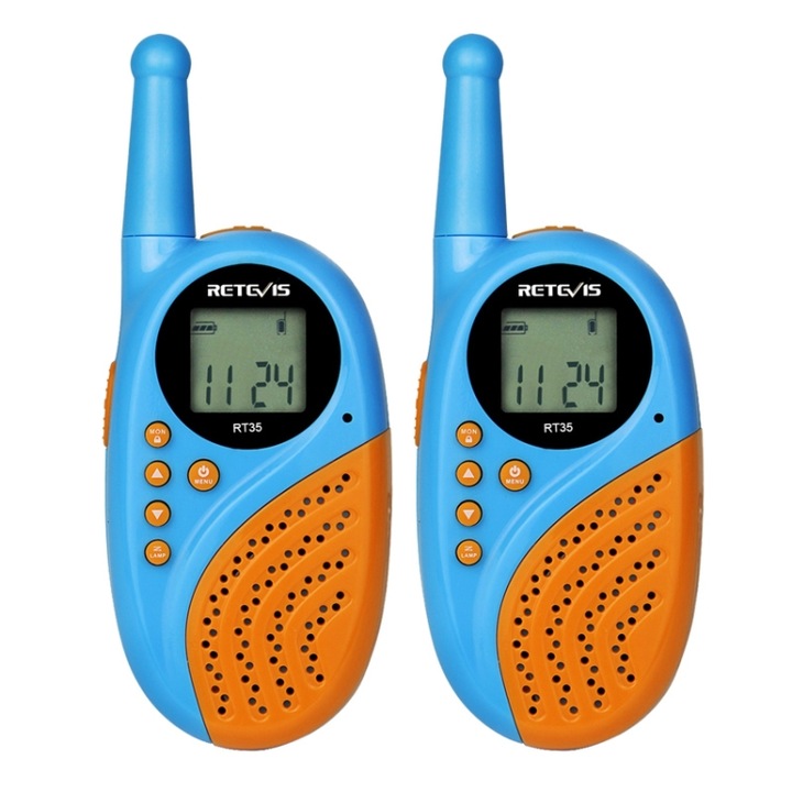 2 gyermek Walkie-Talkie készlet, Távolsági, Könnyen használható, Kék színű