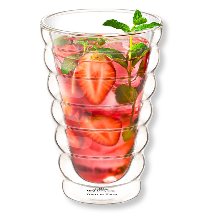 Pahar cafea, perete dublu, sticla termorezistenta, 300 ml, pentru ceai, cafea, Wilmax England