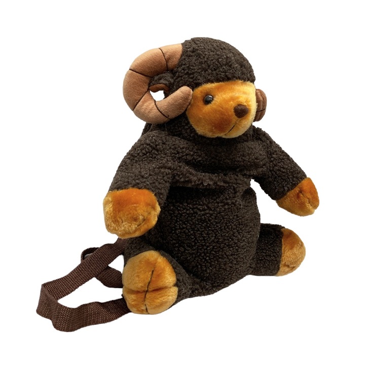 Детска плюшена раница Chippo 42-385 1-114, Овен, Дълги презрамки, 35 х 25 см, Кафяв