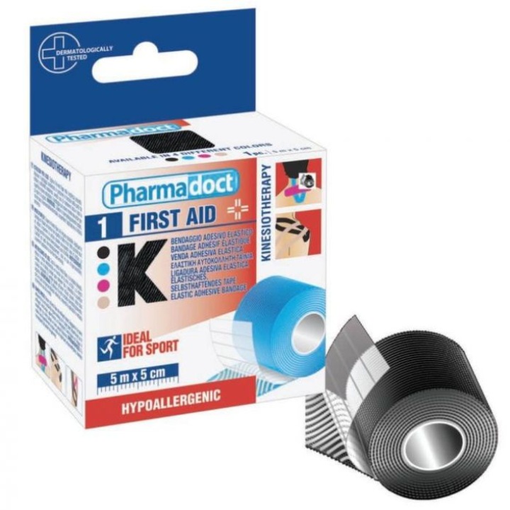 Кинезио лента Pharmadoct, 5 м х 5 см Охра